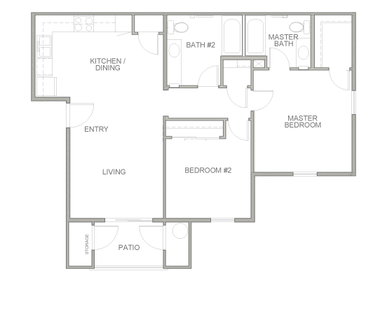 Center of Hope Apartments | Two Bedroom | Two Bathroom Floor Plan